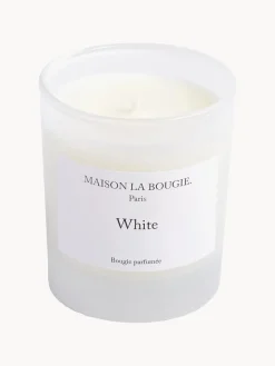 Vela perfumada artesanal White (naranja, hoja de parra y sándalo)