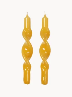 Velas cónicas artesanales Twist, 2 uds.