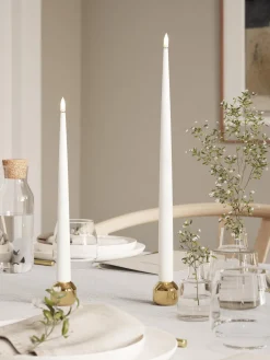 Velas cónicas LED artesanales Real Flame, 38 cm, 2 uds.