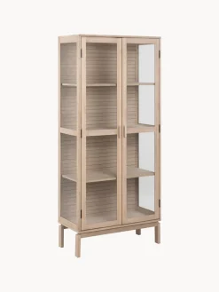 Vitrina de madera con puertas de vidrio Linley