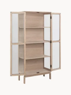 Vitrina de madera con puertas de vidrio Linley