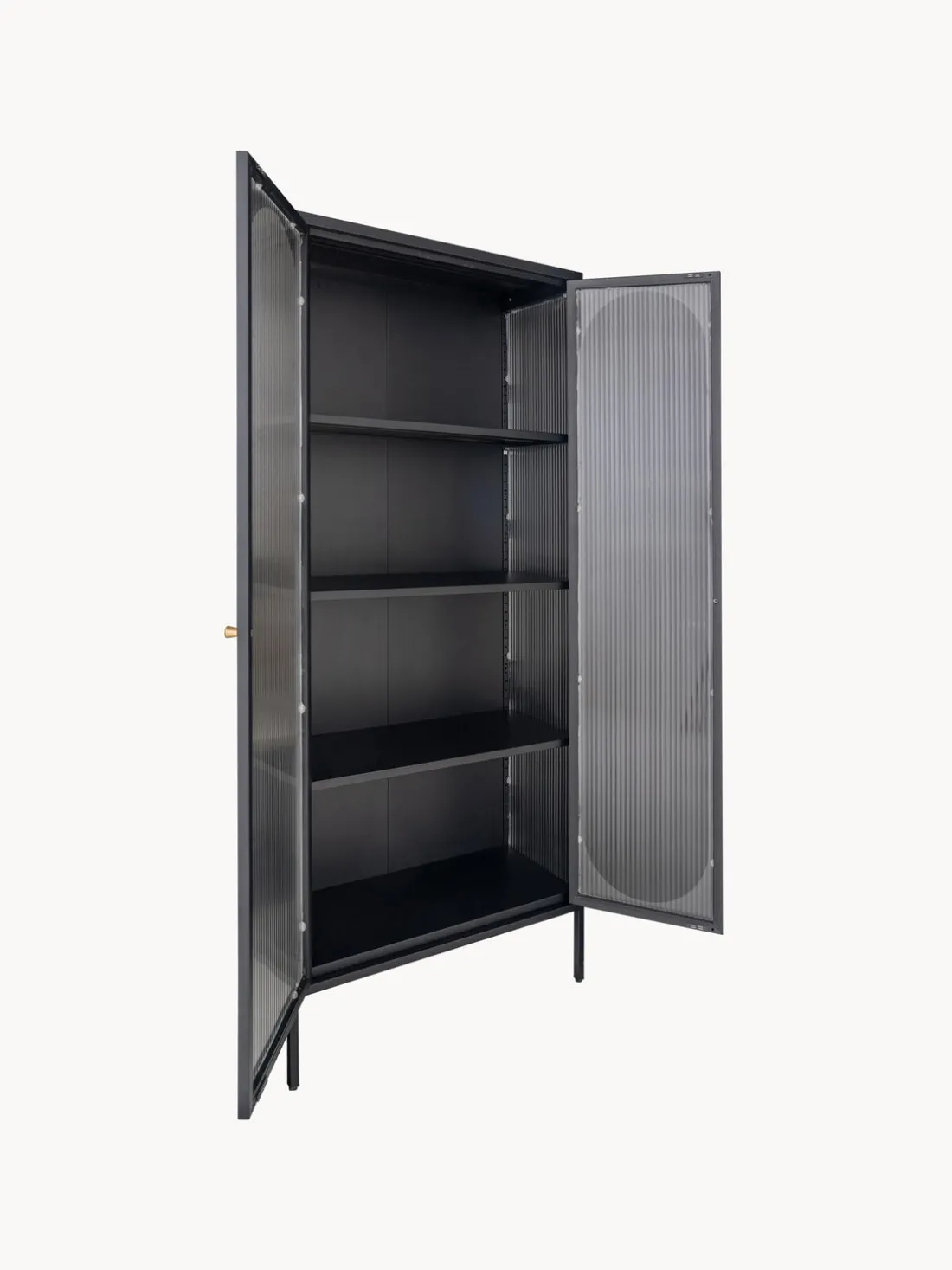 Vitrina de metal con cristal acanalado Adelaide