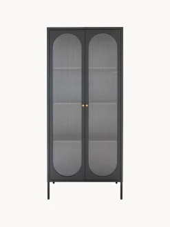 Vitrina de metal con cristal acanalado Adelaide