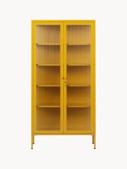 Vitrina de metal con cristal acanalado The Collector