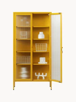 Vitrina de metal con cristal acanalado The Collector