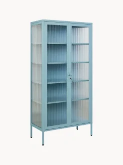 Vitrina de metal con cristal acanalado The Collector