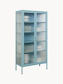 Vitrina de metal con cristal acanalado The Collector