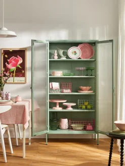 Vitrina de metal con cristal acanalado The Collector