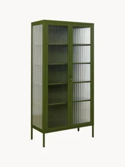 Vitrina de metal con cristal acanalado The Collector