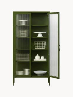 Vitrina de metal con cristal acanalado The Collector