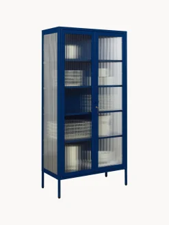 Vitrina de metal con cristal acanalado The Collector