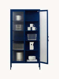 Vitrina de metal con cristal acanalado The Collector