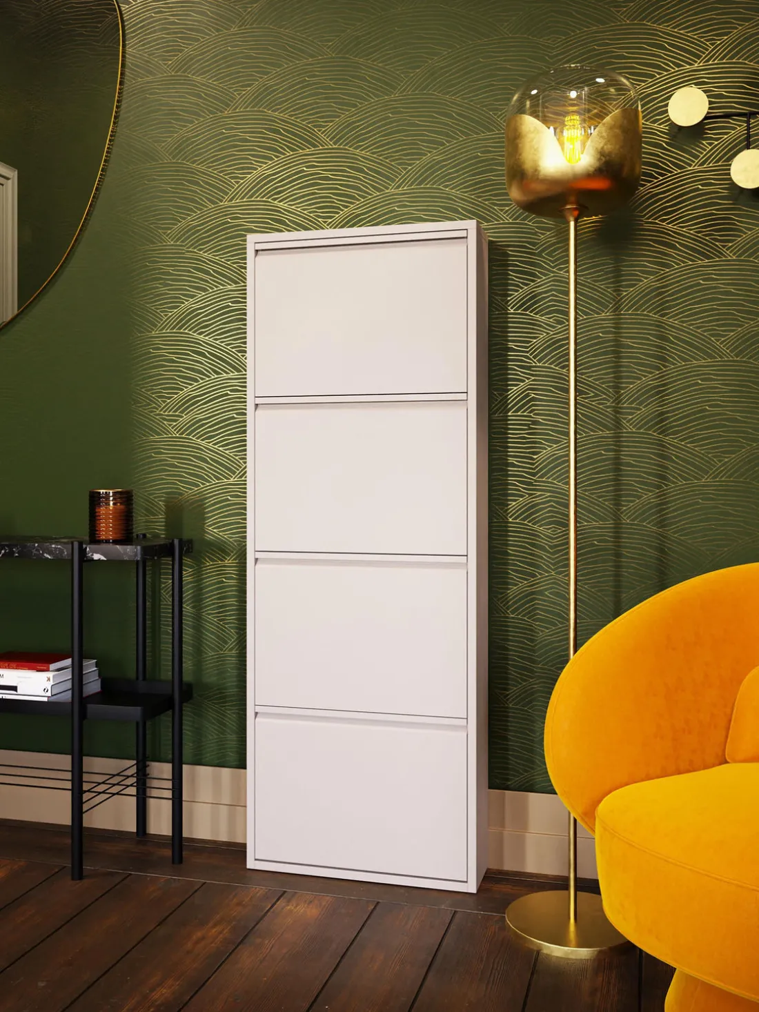 Zapatero de pared con compartimentos plegables Caruso