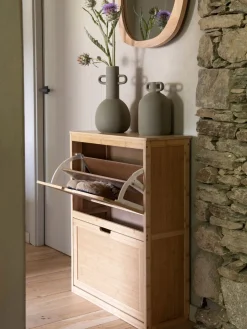 Zapatero de pared de madera de bambú Kedar